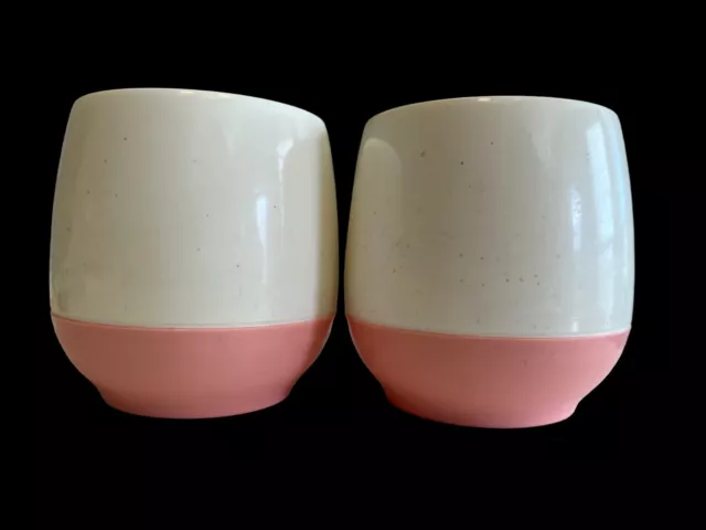 Pink & White MCM Tumbler Cups Vacuum Vacron Bopp Decker Plastics Set of 2