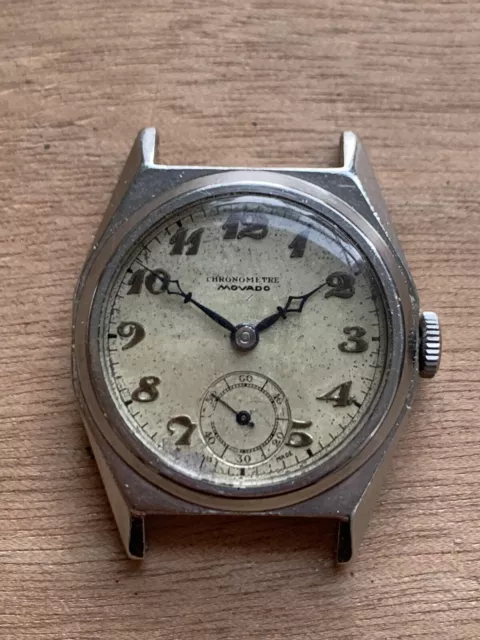 1930s Movado Chronometer Breguet Numerals Wristwatch
