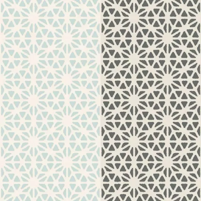 Fine Decor Geometric Wallpaper Retro Blue Grey White Paste The Wall