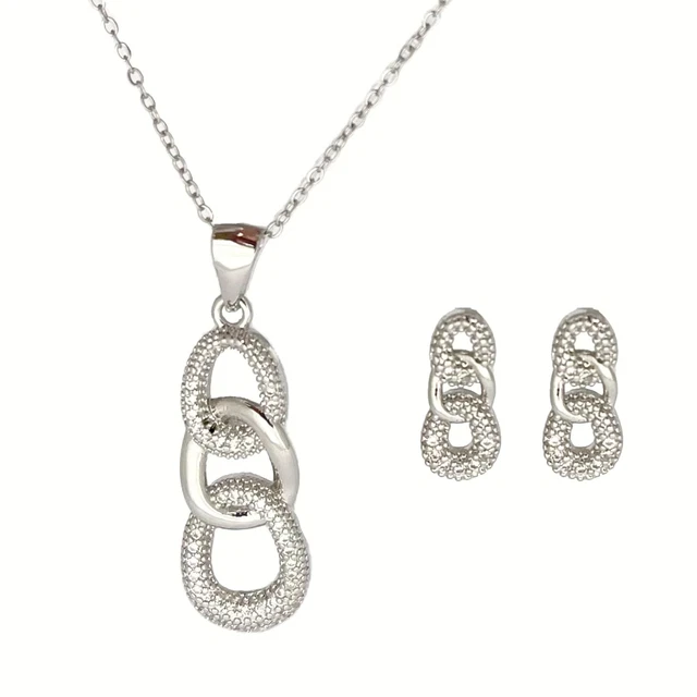 Collier Doré Avec Pierre Et Une Boucle D'oreille Assortie - Référence 113-5/A2-29 - Occasion