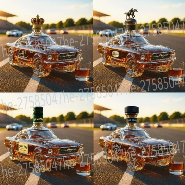 Whisky Karaffe In Sportwagen-Design - 300ml Mundgeblasene Glasflasche Für Spirituosen