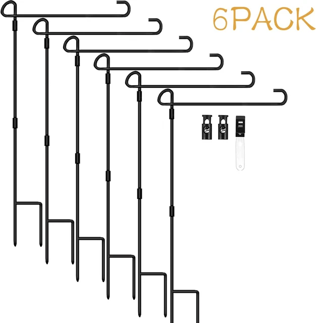 Garden Flag Holder Stand 6 Pack Garden Flag Pole for 13.5" Width 12 X 18 Inches