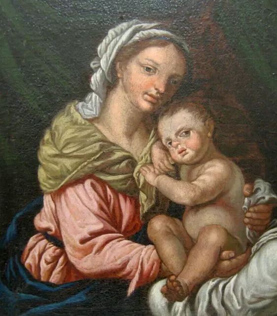 18. Jahrhundert Maria mit dem Kind Heilige Madonna Christus Jesus Öl Gemälde