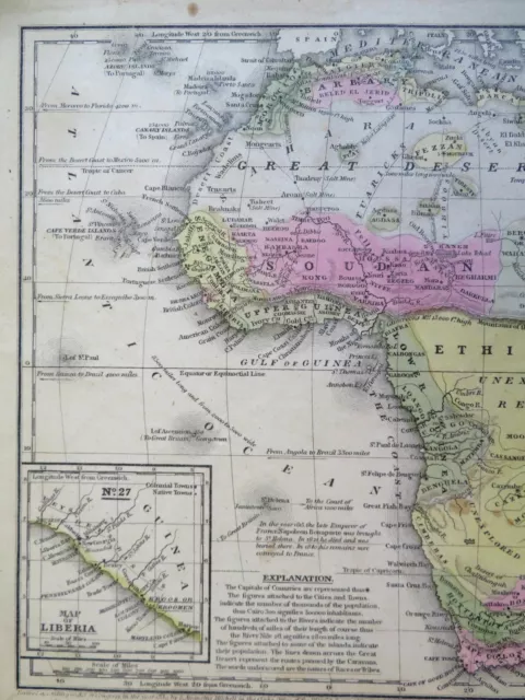 Africa Egypt Liberia Cape Colony Sudan Guinea Congo Zanzibar Abyssinia 1839 map 2