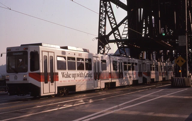 Tri-Met LRV - Number - 105 w/Trailer - ORIG - KR - ralx736