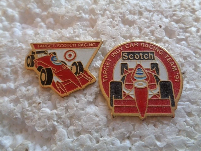 Job lot of 2 Target Indy car racing metal lapel pins