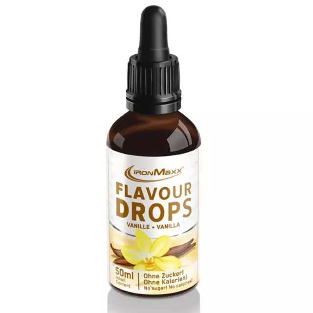 (89,80 EUR/l) Ironmaxx Flavour Drops 50ml Flasche Aroma Geschmack Flav Drop