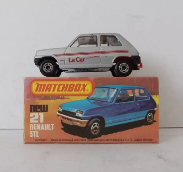 Matchbox Superfast 21 Renault 5Tl Silver Very Near Mint Boxed.