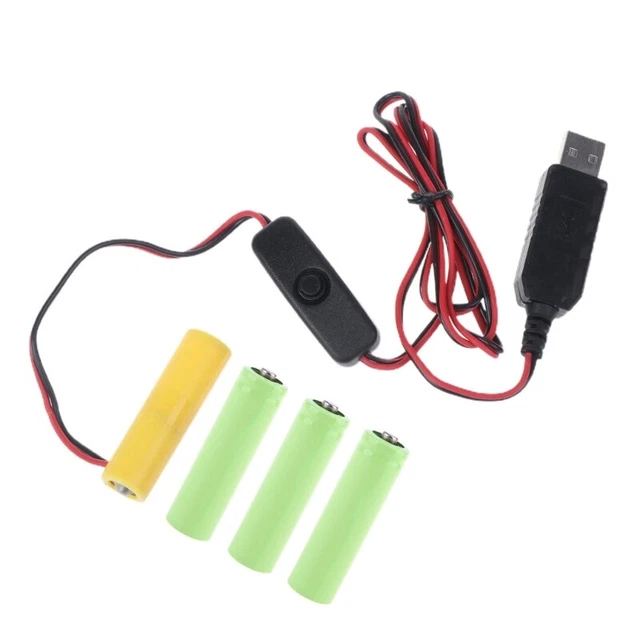 AA Battery Eliminator USB Power Supply Cable Replace 4x 1.5V AA Batteries