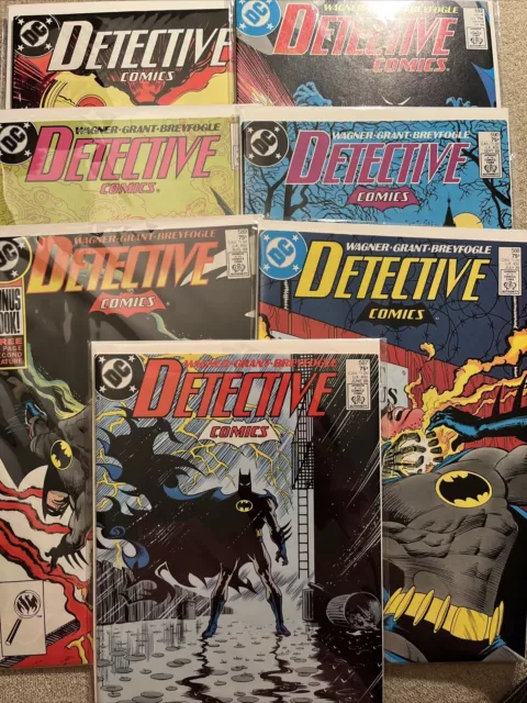 Detective Comics 587,588,589,590,591,592,593 1988 Copper age Batman lot VF-VF/NM