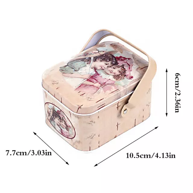 1x petite valise de rangement vintage boîte à bonbons en métal étain boîtecadeau