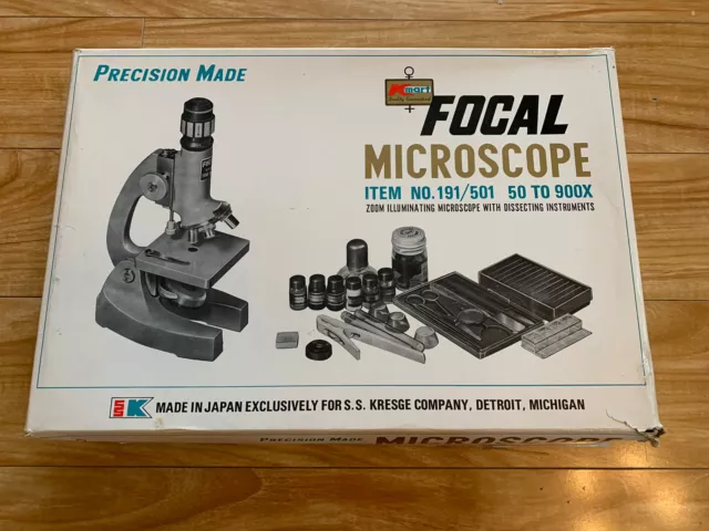 Vintage Kmart Focal Microscope 50 to 900X Made In Japan Still In Box