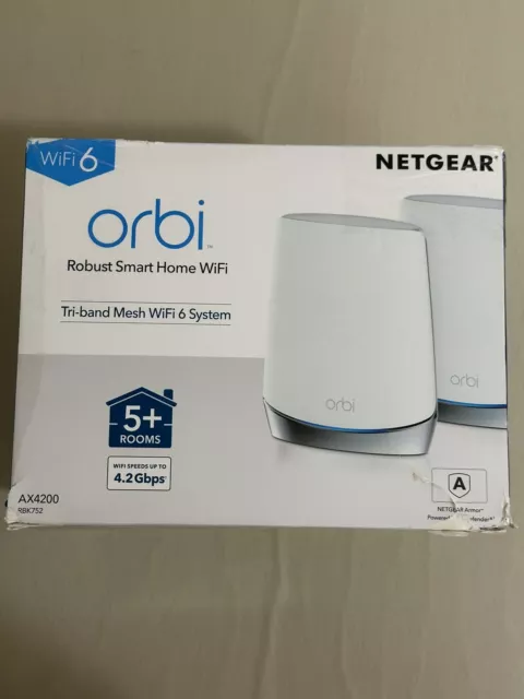 NETGEAR Orbi AX4200 Tri-Band Mesh Wi-Fi 6 System RBK752 (2-pack) - Open Box!