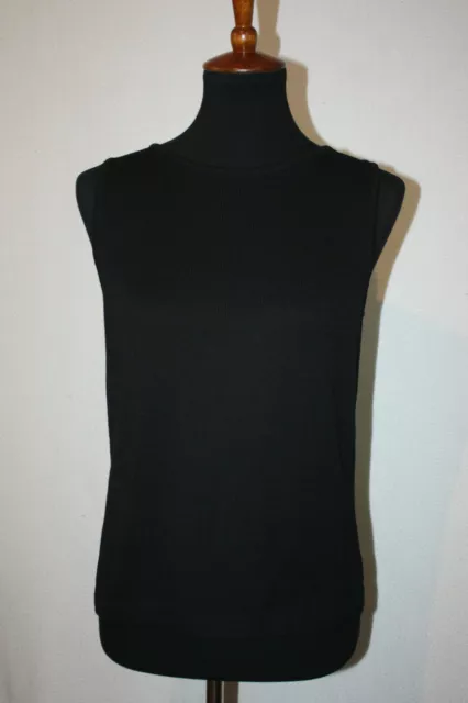 ST. JOHN Collection Size S Black Sleeveless Santana Knit Top Scoop Neck