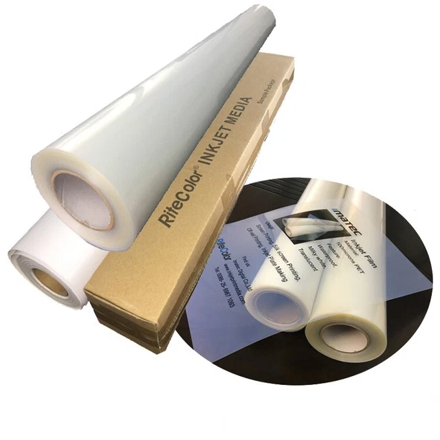 Waterproof Inkjet Milky Transparency Film Screen Printing 24"x100ft Roll