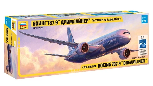 Maquette d'avion civil : Boeing 787‐9 - 1/144 - Zvezda 7021