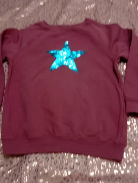 Girls Next Flip Sequin Star Sweatshirt Jumper Age 10