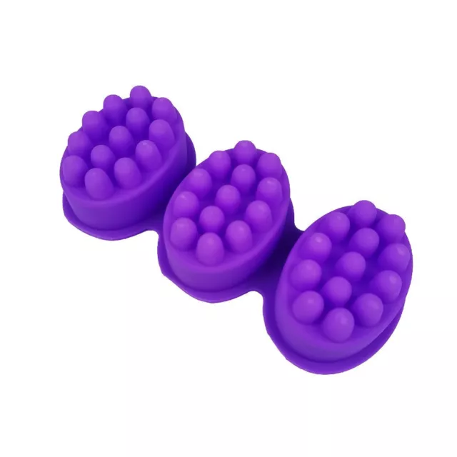 Silicone DIY Making Oval Shape Soap Molds Mould Massage Therapy Essential Oil