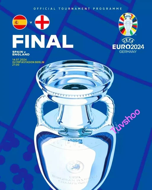 ENGLAND V SPAIN FINAL Euro 2024 Official Final Programme UEFA GERMANY