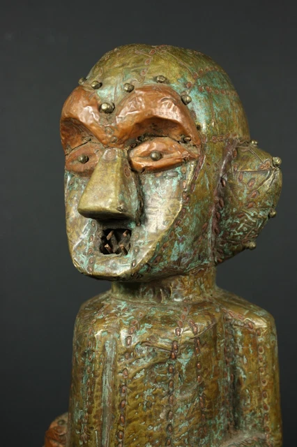 African Statue Copper Plated Ancestor Reliquary  - AMBETE - VINTAGE TRIBAL ART