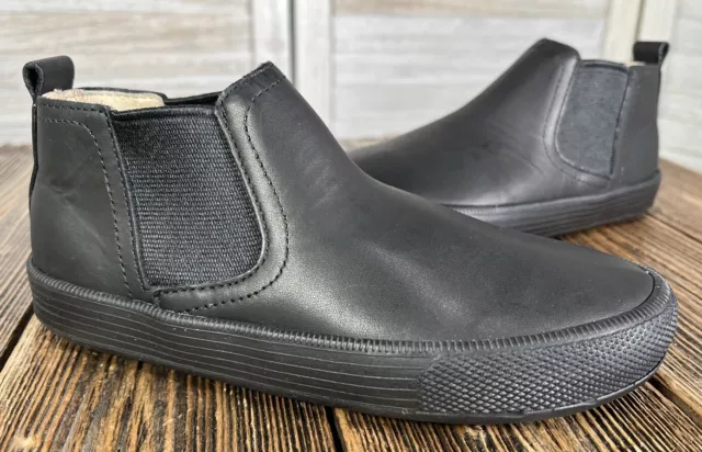 New! Old Soles Boy's Little Kid sz 32 US 1 Slip-On Mid Leather Shoes - Black