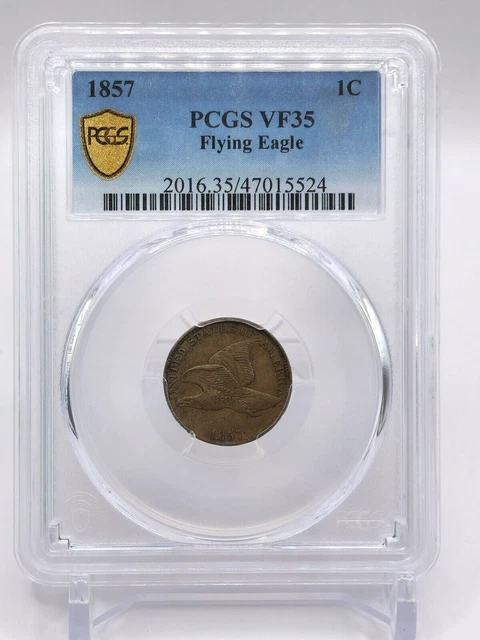 1857 PCGS VF35 Flying Eagle Cent (063DM)