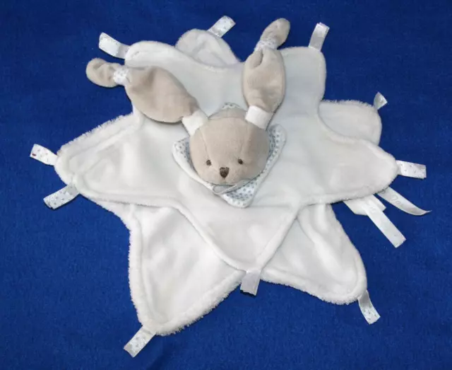 Doudou Et Compagnie Doudou Lapin Celeste Plat Blanc Etiquettes Etoile Excel Etat