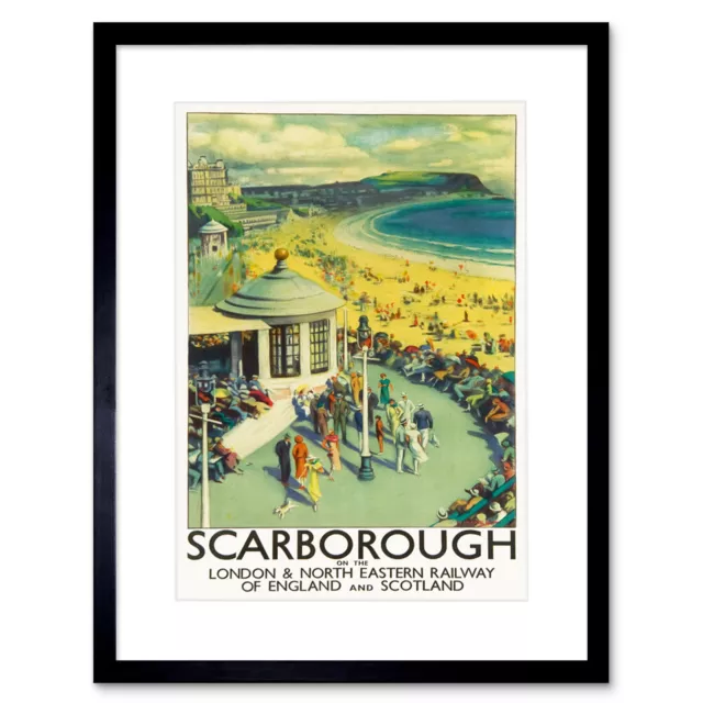 Travel Tourism Scarborough Beach Resort Yorkshire UK Framed Print 12x16 Inch