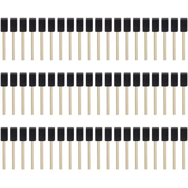100 Stck. Schaumpinsel, Schwamm Holzgriff Farbpinsel, Schaumfarbpinsel, 1 Zoll Schaum B