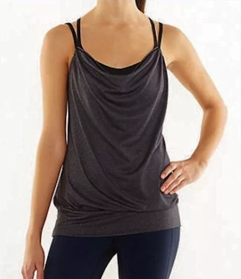 LUCY Feel The Beat Singlet Black Heather Tank Top Dance Yoga NWT Womens Sz S