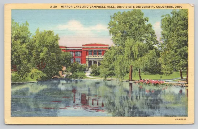 Postcard Mirror Lake Ohio State University Columbus Ohio