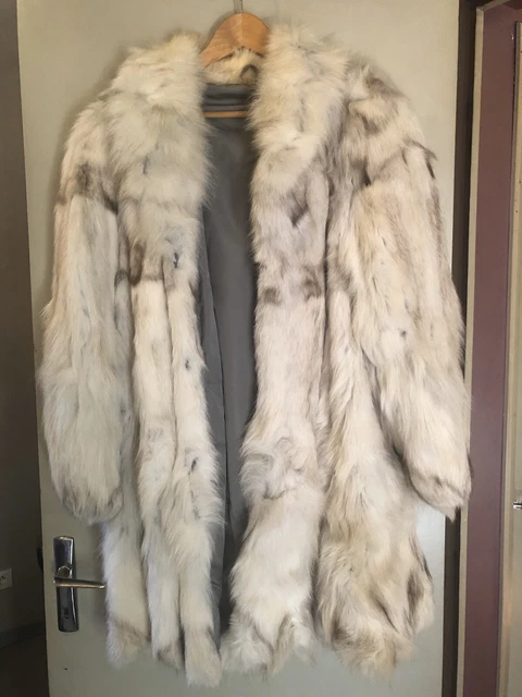 Manteau En Fourrure De Renard Gris - Taille 34/XS - Occasion En Parfait état