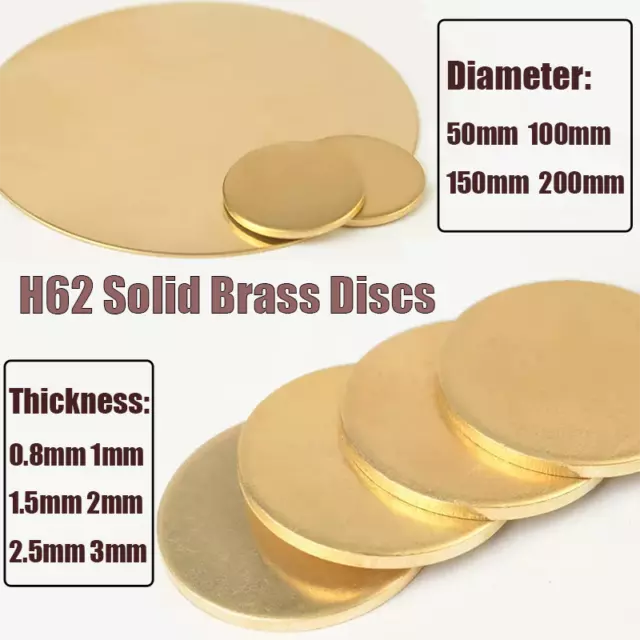 H62 Solid Brass Discs Blank Metal Round Sheet Thick0.8~3mm Ø50~200mm Brass Plate