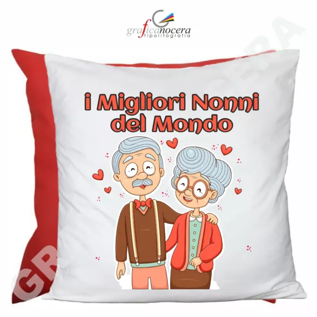 FESTA DEI NONNI Cuscino Quadrato i Migliori Nonni del Mondo idea regalo