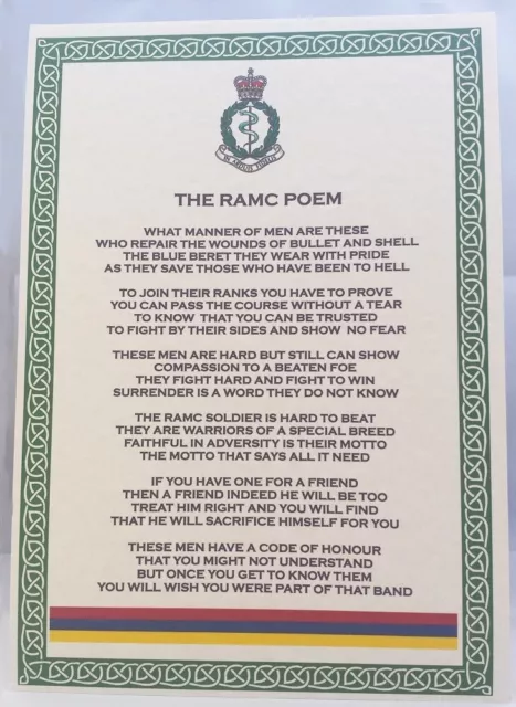 RAMC Royal Army Medical Corps Poem