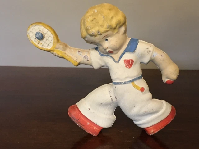 Poupée Ancienne En Latex LANCO Espagne - Enfant En Prière, 16 Cm - Années 1970