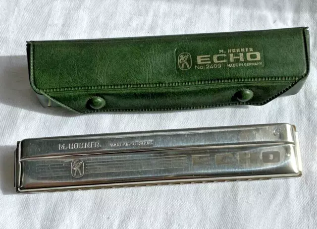 Harmonica  M.hohner Echo N°2409 Made In Germany Avec Son Etui