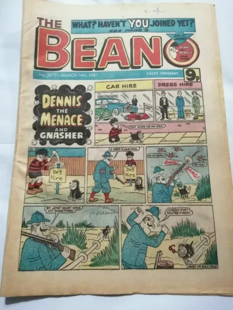 DC Thompson THE BEANO Comic. March 14th 1981 Issue 2017 **Free UK Postage**