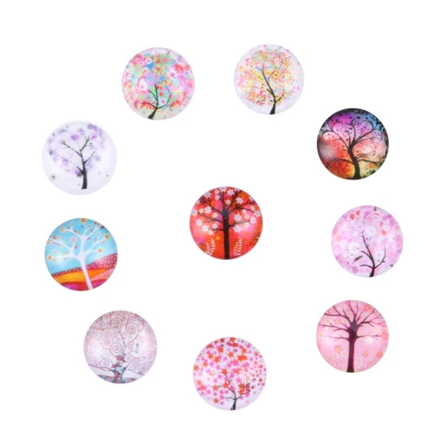 10 Pcs Ceramic Tile Half Round Dome Cabochons Pendant Decoration