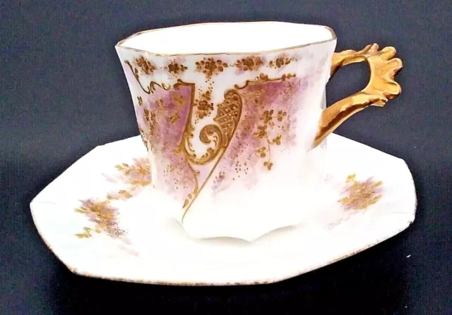 Antique Beautiful Cup & Saucer Aesthetic Movement Fine Porcelain c.1880
