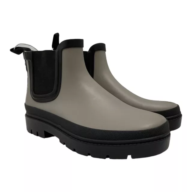 Rain Boot Kaden Rubber Double Gore Ankle Boots Universal Thread Grey Black US 6