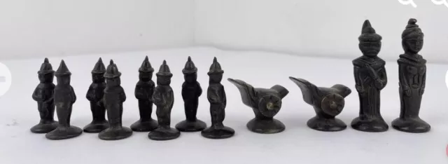 12pc Lot Burma Burmese Bronze Figures Avian Opium Weights ca.19th Century