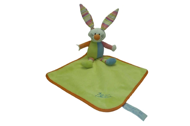 Doudou lapin peluche mouchoir état neuf SOS Doudou Tiamo