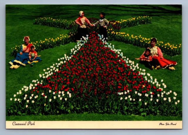Postcard Vtg Holland Michigan Centennial Park Tulip Time Dutch 4x6