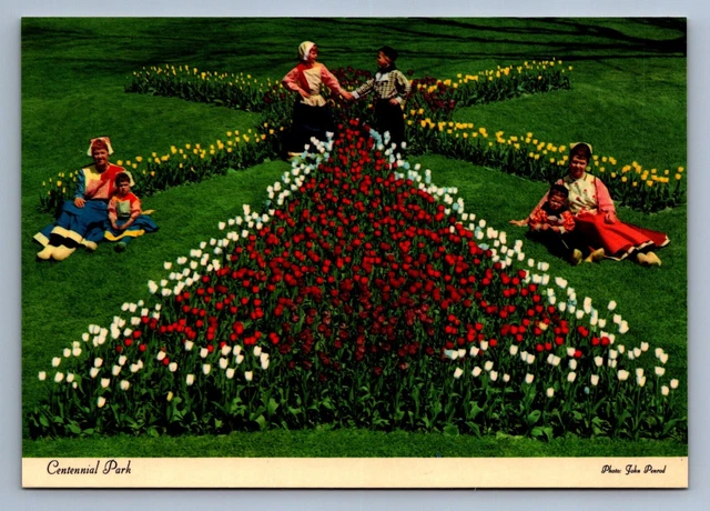 Postcard Vtg Holland Michigan Centennial Park Tulip Time Dutch 4x6