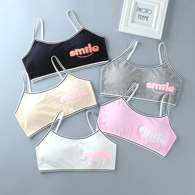 5 X Reggiseno Ragazze Adolescenti Bambini Morbido Traspirante Cotone Top Abbigliamento 10-12Y