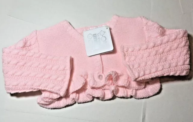 Baby Mädchen Strickjacke Bolero rosa spanischer Stil 0-3 Monate 3 - 6 Monate