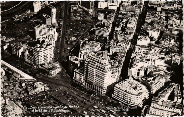 CPA AK Casablanca La Place de France Boulevard de la Republique MOROC (963464)