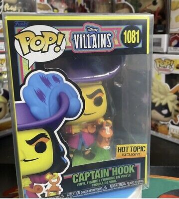 Funko Pop! Captain Hook #1081 Blacklight + FREE Protector! Hot Topic Exclusive