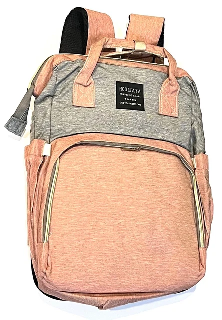 Baby Diaper Bag Backpack PINK With built in Bassinet/Crib Changing Station USB